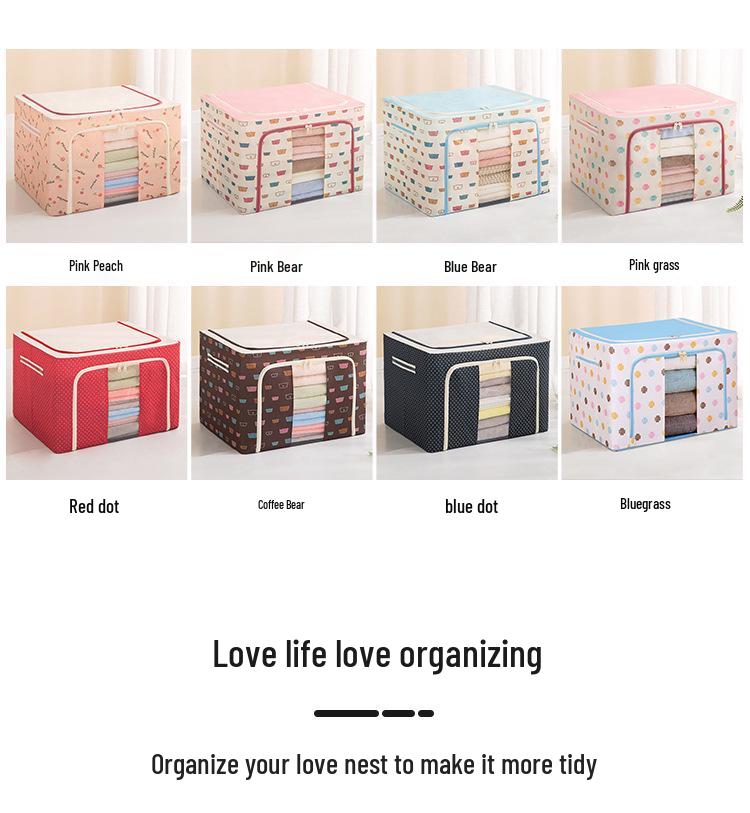 Foldable Washable Oxford Cloth Storage Box - Large Organizer for Quilts, Clothes, and Toys