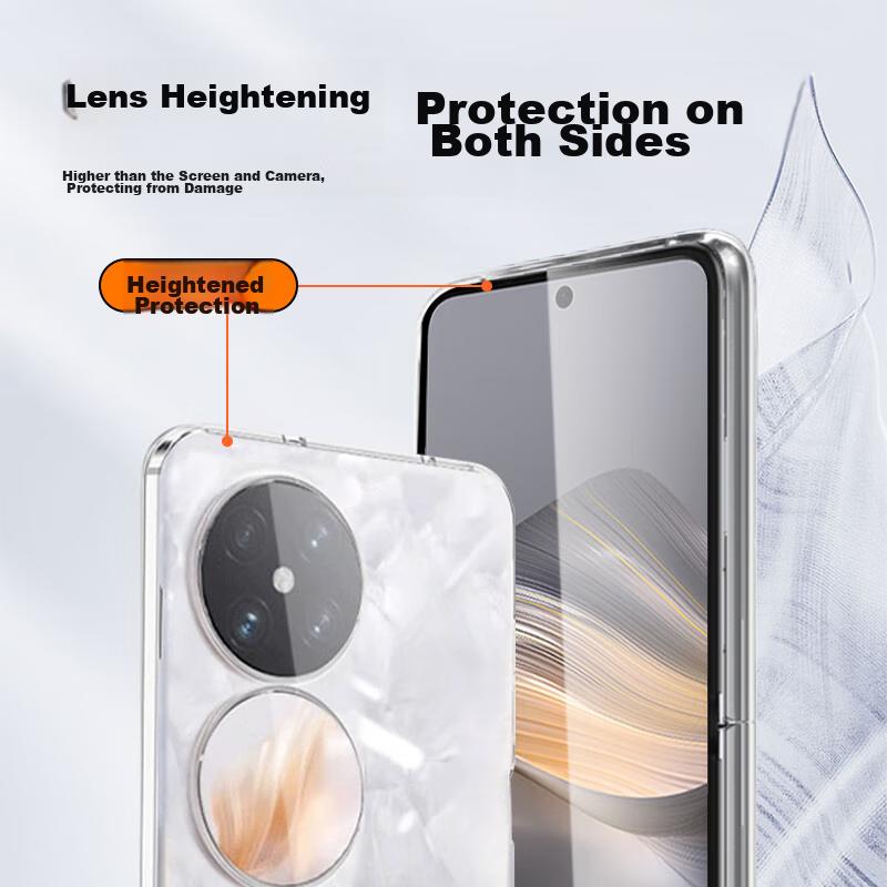 Foldable Phone Case for Huawei Pocket 2, with Skin-Friendly Lens Protection, Transparent Soft Back, Full Coverage Shockproof Edge, Simple Design