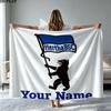 1PC Hertha BSC Custom Name Patterned Flannel Blanket Suitable For All Seasons for Home Decor Warmth and Comfort Gifts Holiday Present