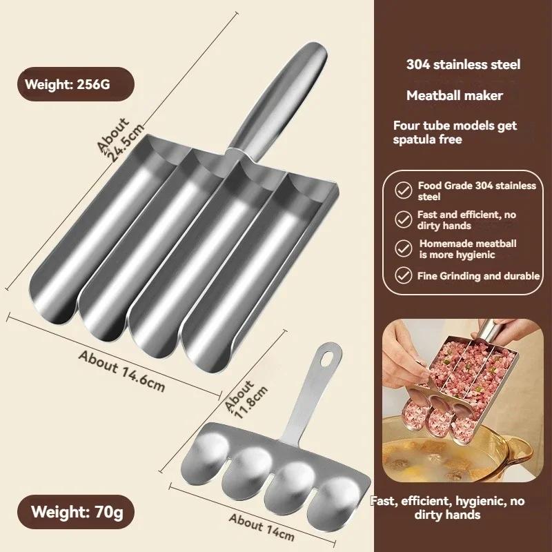 Meatball Maker Set Easy-release Non-stick Manual Meatball Spoon For Effortless Fish Balls-ideal Kitchen Tool Shrimp Sliding Mold