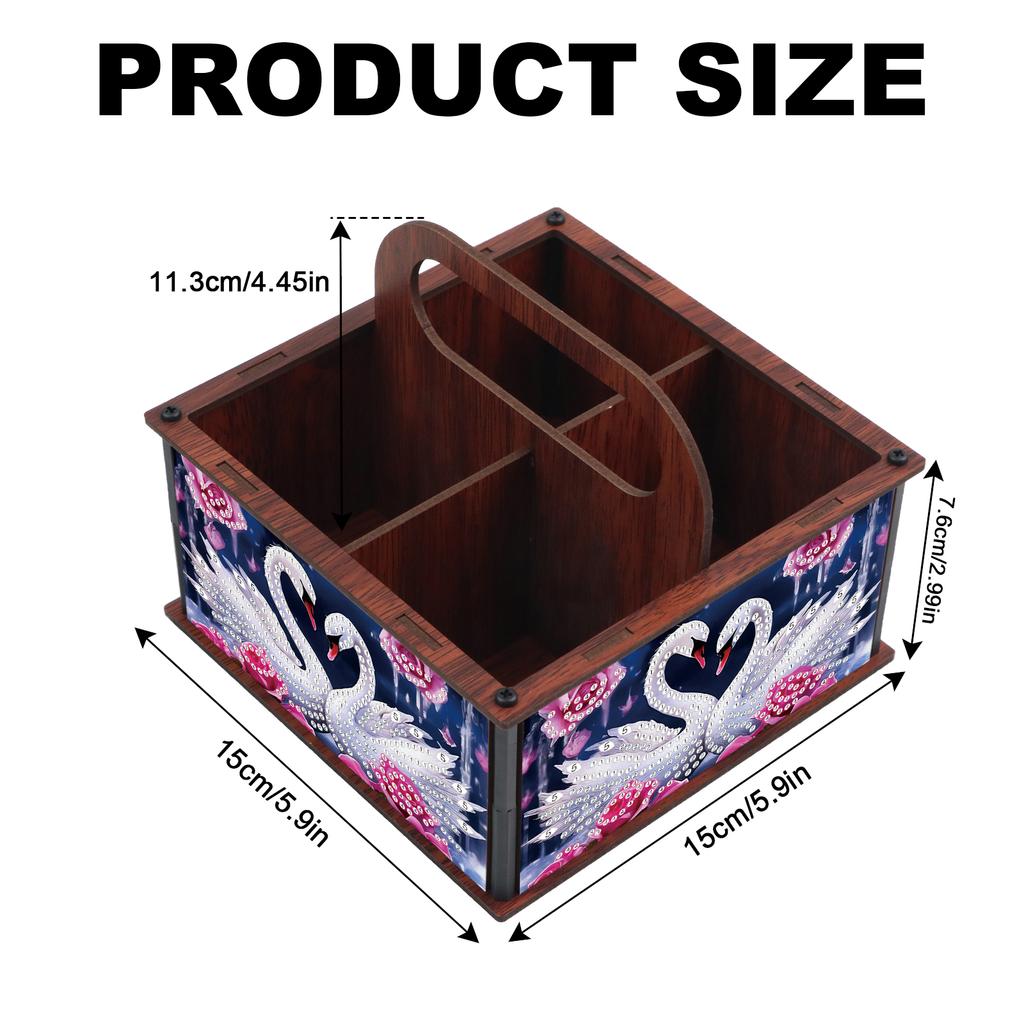 DIY Wooden Diamond Painting Kits Organizer Box Makeup Brush Organizer Home Dining Living Room Tabletop Art Decoration