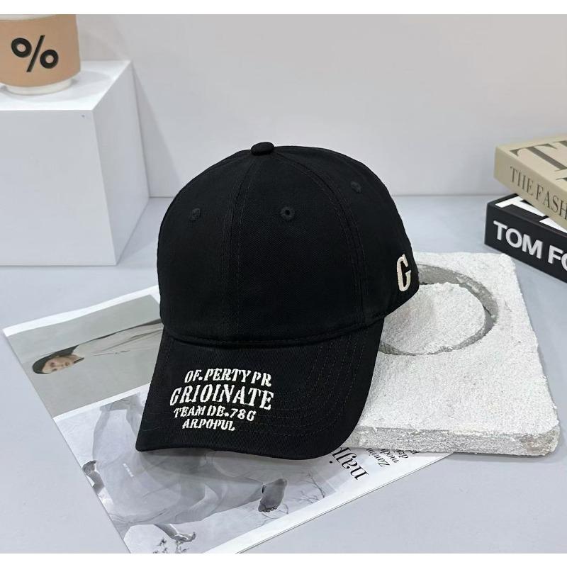 Baseball cap women's summer deep top fashion versatile face small letter embroidery sun hat sun protection cap men