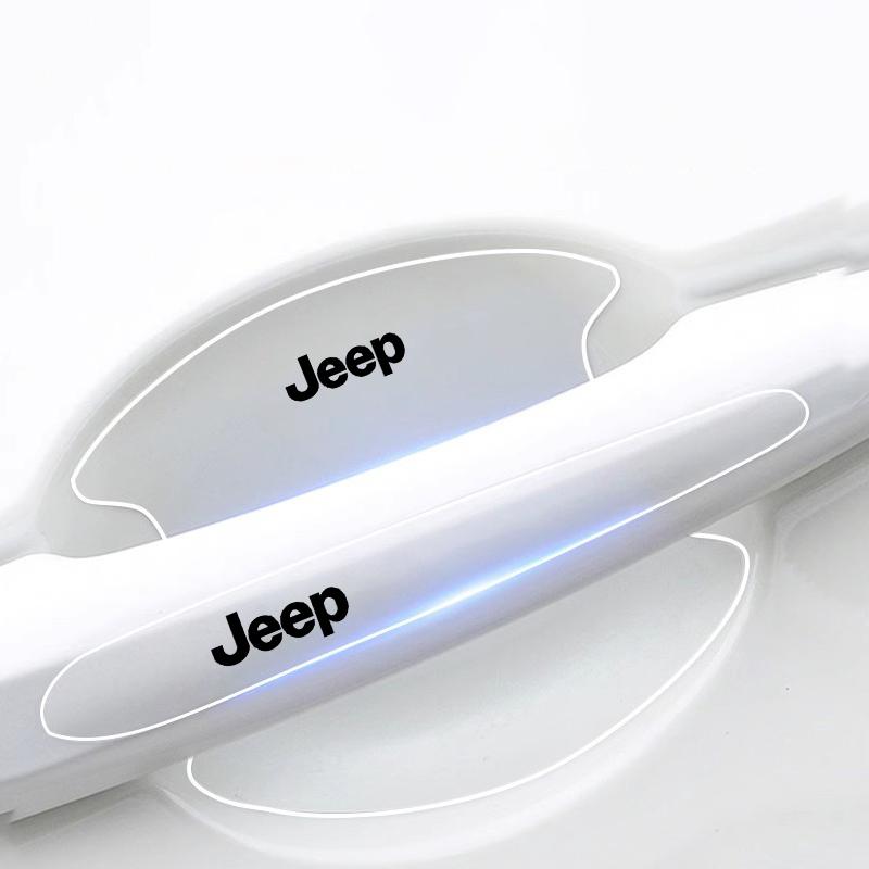 Cup Holders 8Pcs Car Door Bowl Handle Protective Sticker Anti-collision Strip For Jeep Grand Cherokee Wrangler JK Gladiator Comp