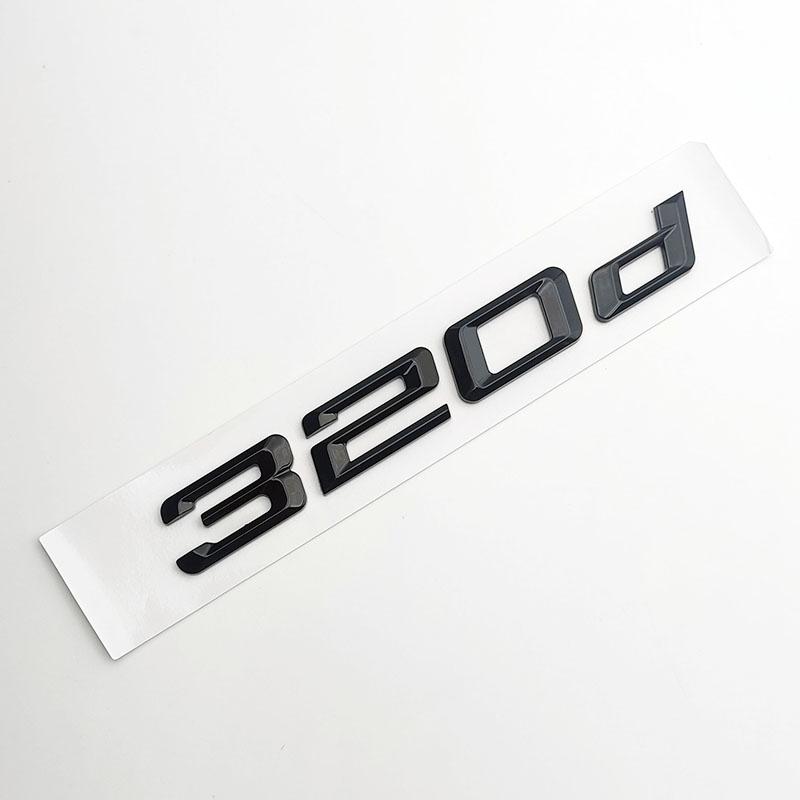 

3D ABS Chrome Matt Black Logo 320d Emblem Letters Car Trunk Sticker 320d Accessories 2018-2023
