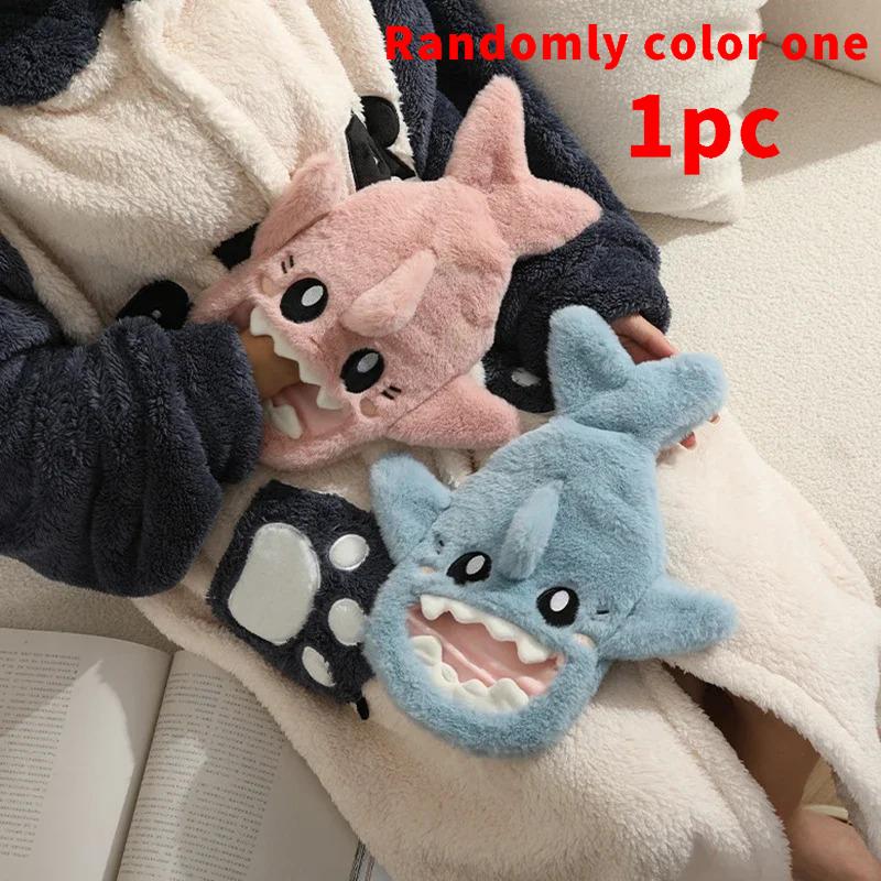 

Portable Cute Plush Shark Hot Water Bottle Bag – Detachable Heat Bag, Winter Warm Pain Relief, Pink Blue Reusable Hand Warmer