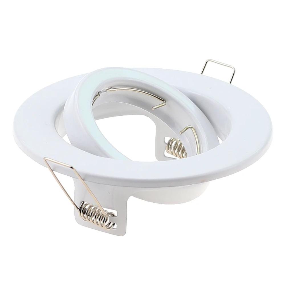 1/10PCS GU10 Downlights for Ceiling Round White Lamp Frame Recessed Spotlights Fitting MR16 Light Mounting Frame Trim Ring