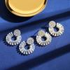 Exquisite light luxury zircon circle stud earrings temperament simple and versatile fashion celebrity high sense 1011 new earrings women