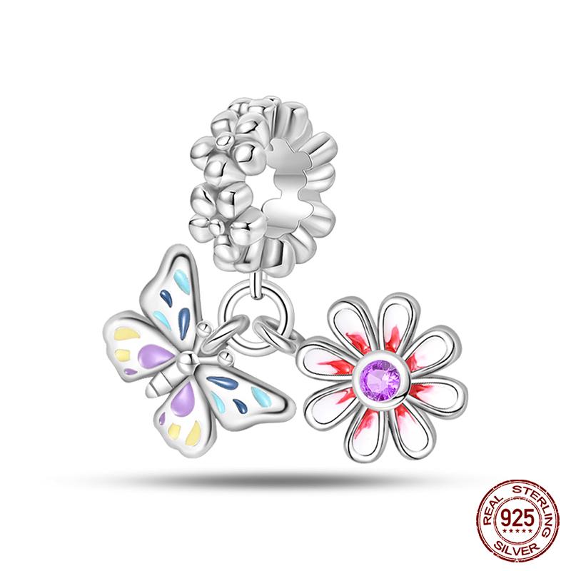 Original 925 Prata Esterlina Cor Mágica Camaleão Luminoso Série Charme Contas Adequado Ajuste Pulseira DIY Jóias Presentes