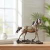 Pferdeskulptur Kaltguss Bronze Statue Glänzendes Ornament für Kunstsammler, Bücherregal,