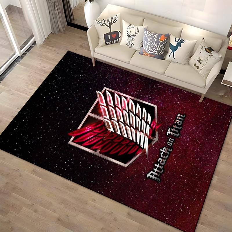 Attack On Titan Themed Carpet with Wings of Freedom Design Suitable for Use As an Anti-slip for Living Room Bedroom Sofas