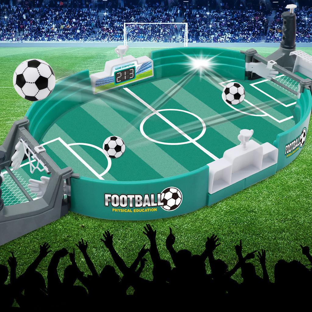 Mini Football Game Interactive Tabletop Football Soccer Board Game with 10 Balls for Adults Kids Family Game Night Green