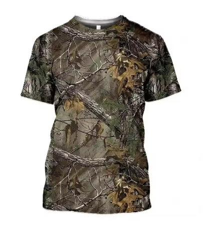 Fashion Women's T-Shirt Summer Men's 3D Printing Short Sleeve Ghillie Clothing Field Pattern Outdoor Sports Fast Drying Breathable Fashion
