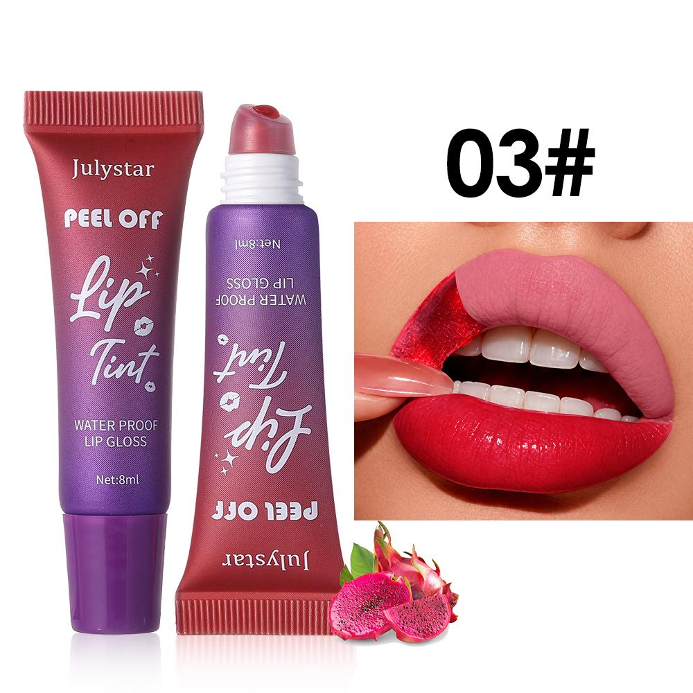 Julystar Peel Off Lip Tint Matte Waterproof Lip Tattoo Stain Long Lasting Tear Off Liquid Lipstick Eye-catching Lip Makeup