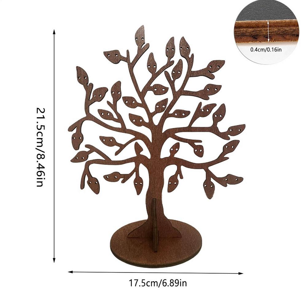 

Necklace Tree Earrings Storage Organizer Wooden Rack Space-Saving Bracelet Display Decorative For Women Girl Bedroom Closet