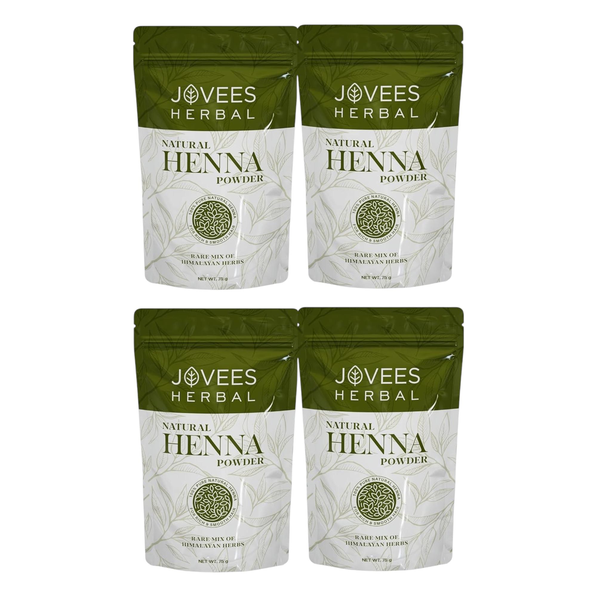 Jovees Травяная Хна Мехенди с Амлой, Шикакай, Брами для Кондиционирования и Питания Волос 75 г X Упаковка из 4 шт.