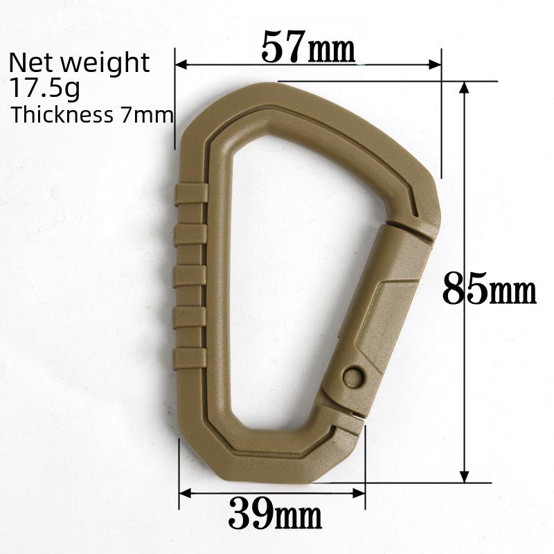 Lightweight Medium Tactical D-Buckle for Outdoor Mountaineering Bags - Durable Plastic Key Clip