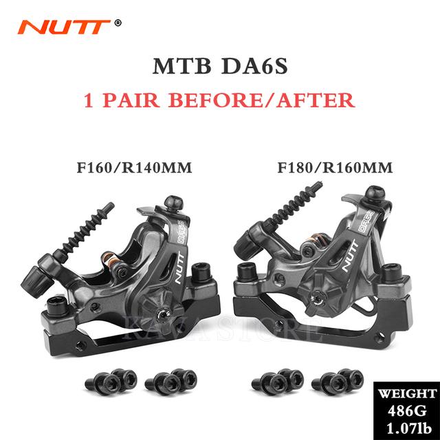 NUTT DA6S Horský Kolo Dvoupístkový Třmen Kotoučové Brzdy 160mm Kotouč Mechanické Tažení Lankem Kotoučová Brzda Skútr Díly na Kolo