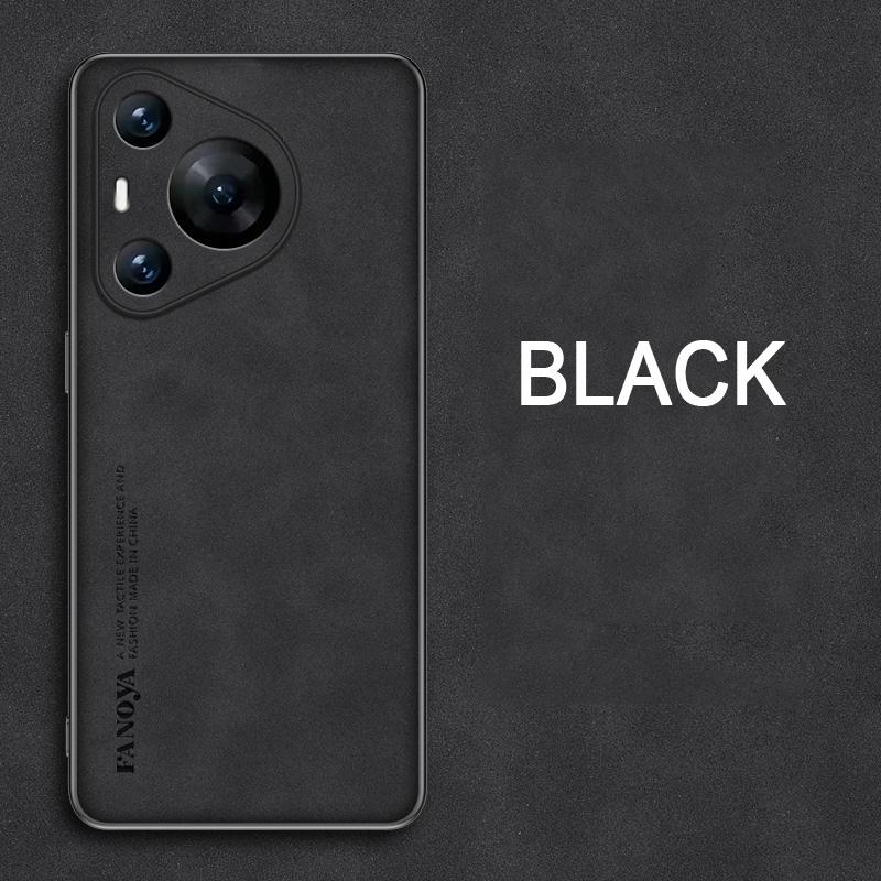 

Чехол для Pura 70 Pro Plus, роскошный чехол из овчины из искусственной кожи для Huawei Pura 70 Pro Plus, ультраматовый мягкий силиконовый противоударный бампер For Pura 70 Ultra чёрный