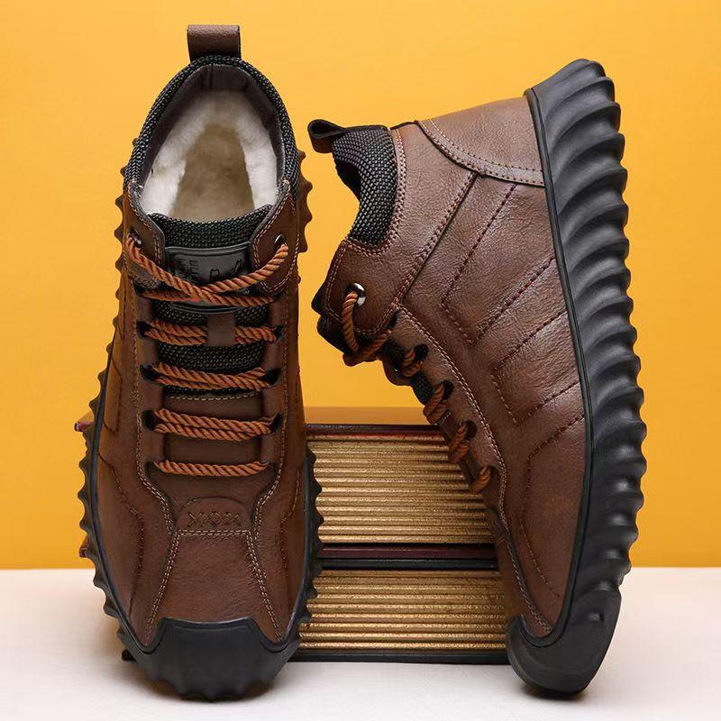 

Зимние практичные новые мужские хлопковые туфли бархатные теплые высокие хлопковые ботинки сноубутсы кроссовки папы ботинки Мартин 44