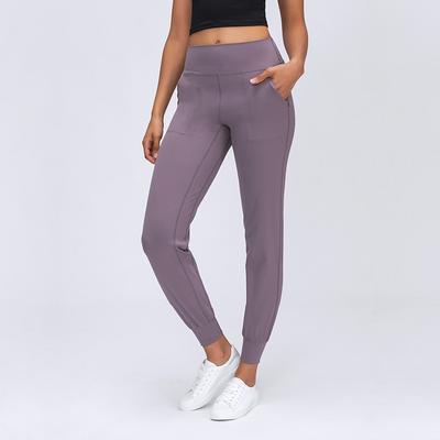 New Nude Hip Lift Pocket Loose Nine-point Pants Women's Running Yoga Fitness Corset Sweatpants