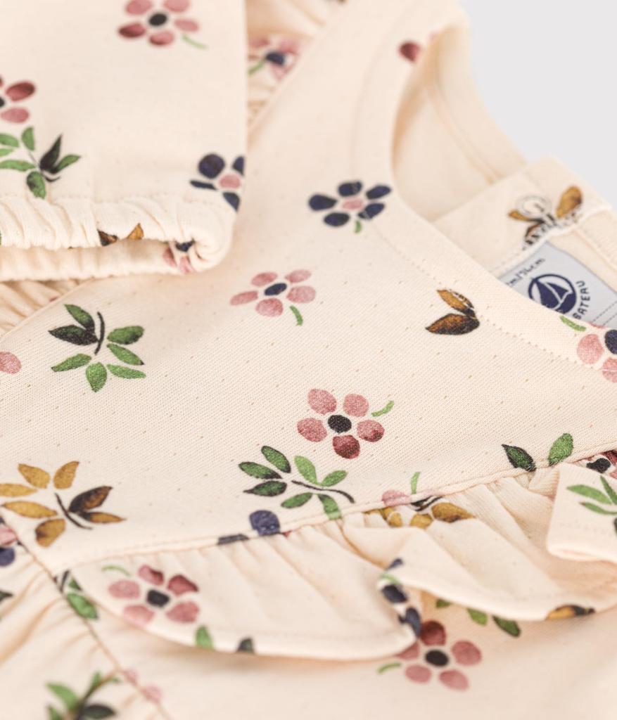 Cubic Long Sleeve Dress A0BKL Milky 24 Months 86cm [Petit Bateau] White/Multicolor
