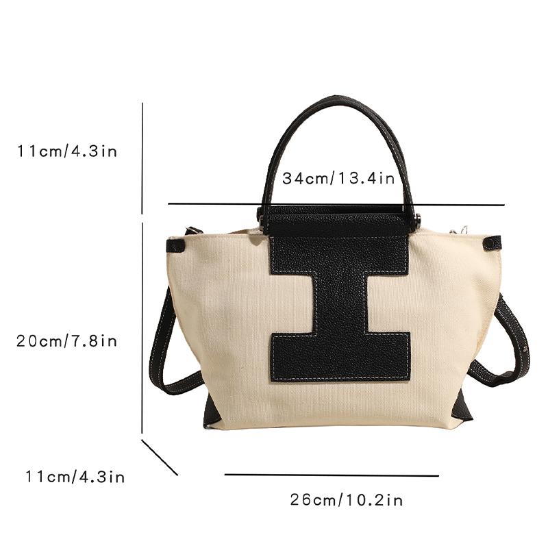 Корейская версия модной контрастной повседневной сумки-тоут для женщин на лето — фото 8