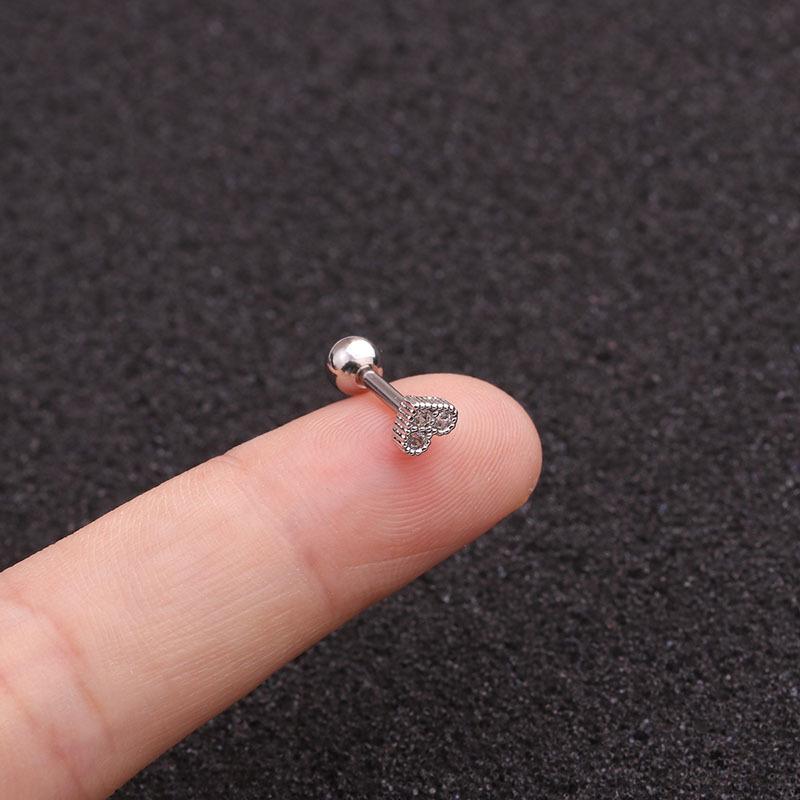 Crystal Flower Tragus Piercing Earring Flat 16G Cross Cartilage Piercing Stud Helix Jewelry Conch Rook Lobe Earring Labret Stud