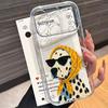 Funny Spotted Dog Pattern Transparent Phone Case For iPhone 17 16 15 14 13 12 11 Pro Max XS Max X XR 16 Plus 16E 17 Air Cover