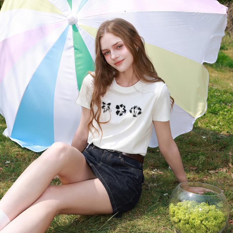SanCai Women's 2026 Summer Embroidered T-Shirt