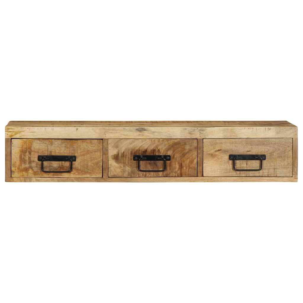 TV Wall Cabinet 100x30x19 Cm Raw Mango Wood