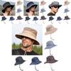 Mens Outdoor Windproof Bucket Hat With Button Brim Perfect For Fishing And Hiking