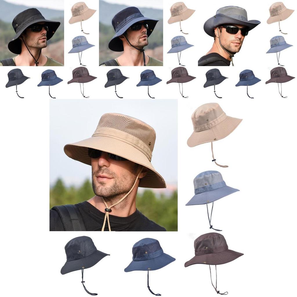 Mens Outdoor Windproof Bucket Hat With Button Brim Perfect For Fishing And Hiking