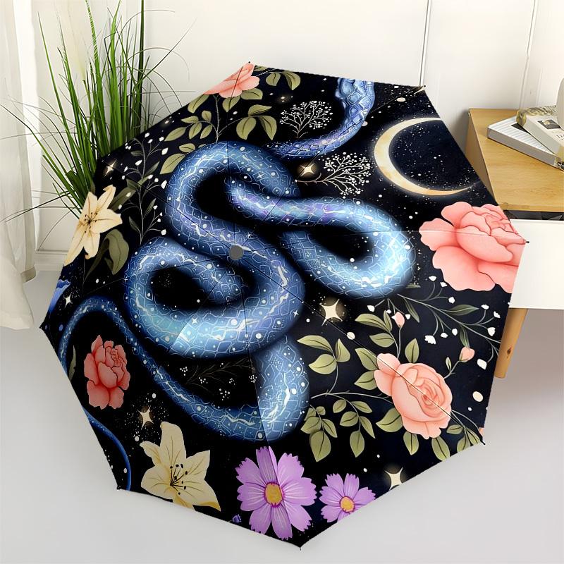 

Serpent, Floral Night- Automatic umbrella,Suitable for Men and Women,Suitable for Birthdays, Christmas, Gifts for Fashion Lovers0907b