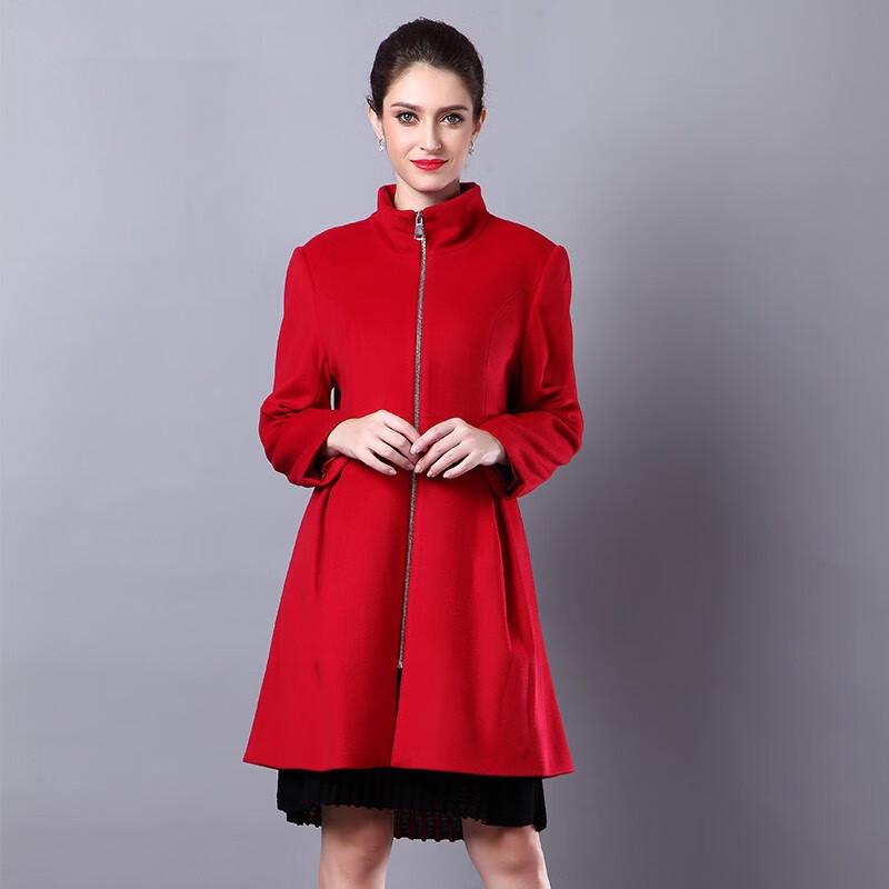 Anlom Women's Thickened Wool Blend Mid-Length Coat