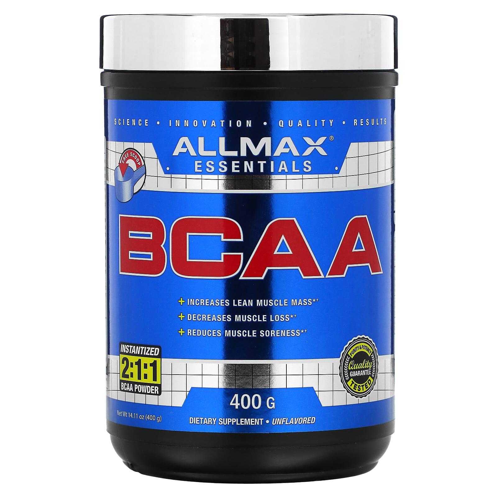 

ALLMAX, Essential Nutrients, BCAA, Unflavored, 14.11 oz (400 g)