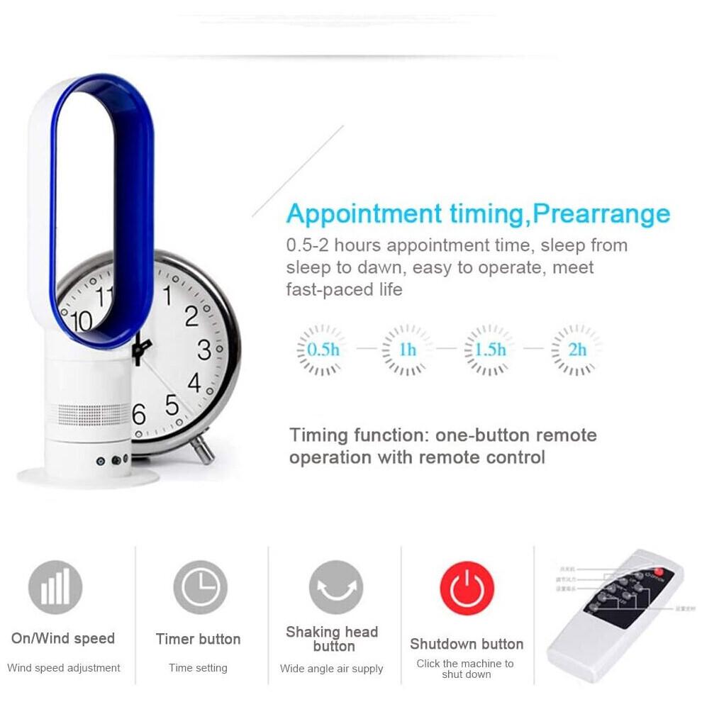 Ultra-Quiet Negative Ion Air Bladeless Tower Fan Silver