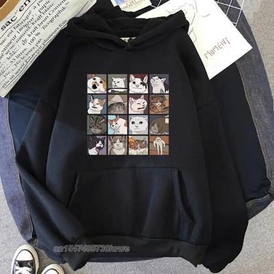 Meme Cats Puzzle Hoodie Harajuku Print Unisex's Hoodies Street Korean Unisex/Women Sweatshirts Punk Pullover Unisexs Rock Clothes
