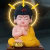 Easy To Install Solar Powered Buddhas Head Figure Nodding Dashboard Decoration Ornament ABS Materials Quiet Spiritual