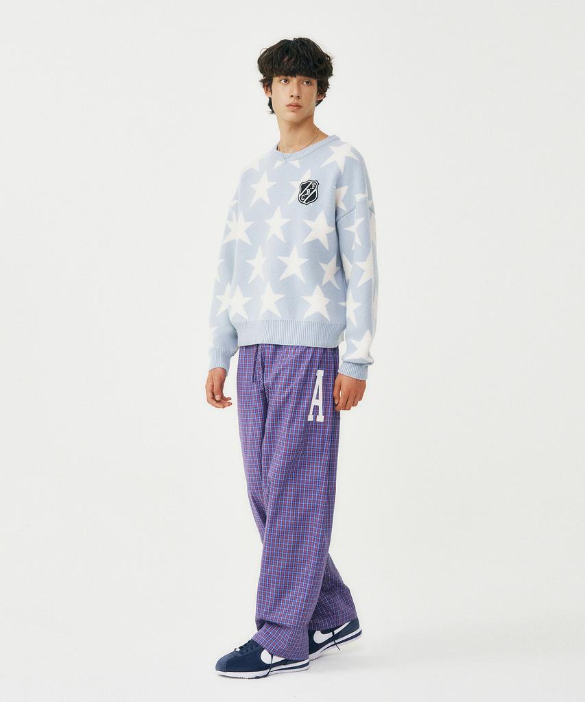 Peulomaleul 80S Vintage Graphic Knit / Sky Blue