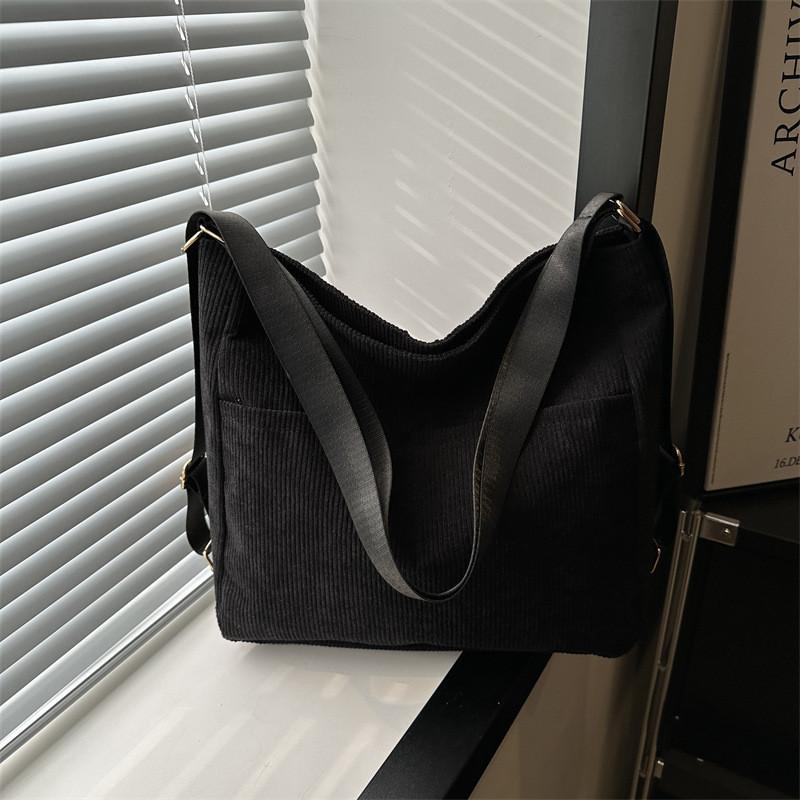 Street Fashion Large Capacity Nylon Tote Crossbody Bag For Women In Brown