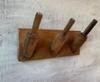 Solid Wood Wall Mounted Coat Rack: Retro Entryway Organizer