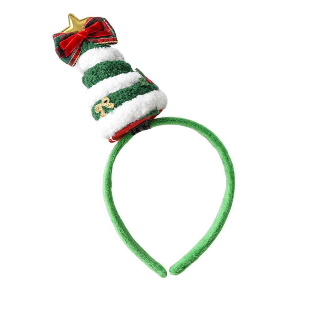 Festive Christmas Headband with Decorative Mini Santa Hat and Ornament Embellishments for Holiday Party Accessory and Seasonal Wear