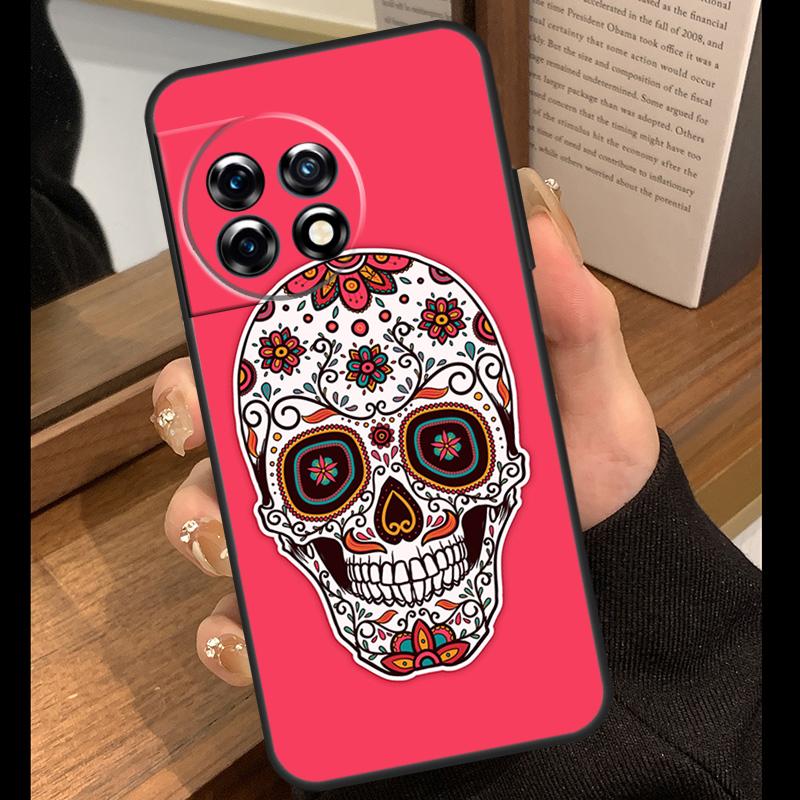 

Mexican Skull Girl Tattooed Art Case For OnePlus 15R 13R 13T 12R 15 13 12 11 10 Pro 10T Nord CE 3 4 Lite N20 N30 Nord 5 Cover OnePlus Nord 4