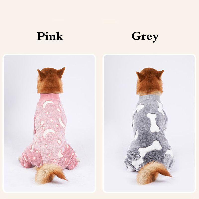 Hundepyjamas Vierbeiner Haustier Fleece Overall Winter Warm Hund Overall Niedliche Haustierkleidung Onesies für Mittlere Große Hunde Labrador Mantel