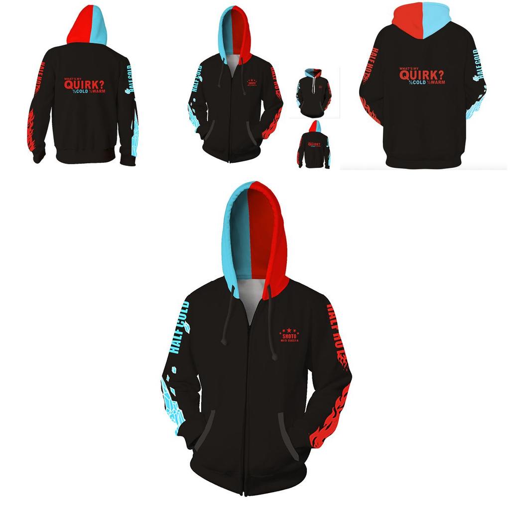 Hoodies Boku No Todoroki Shoto Zip Up Coat Cosplay Outwear