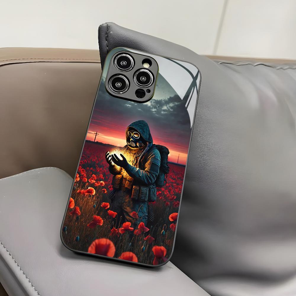 

Чохол для телефону Stalker 2 Heart Of Chornobyl для Iphone 17 Air 16 15 14 12 11 13 Pro Max Mini 8 X Xr Xs Puls Чорне Скляне Покриття iPhone 16e