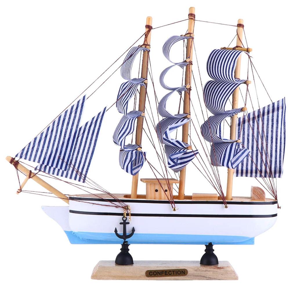 NUOLUX Sailing Ship Model Completed Product Wooden Sailing Ship Model Ship Model Figurine Handmade DIY Interior Tabletop Office Decoration Birthday