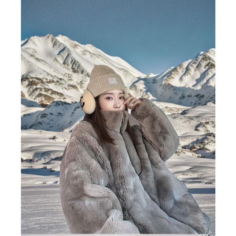 

Имитация кроличьего меха рекс женское зимнее новое ароматное пальто плюшевое свободное с капюшоном тренд XXL серый