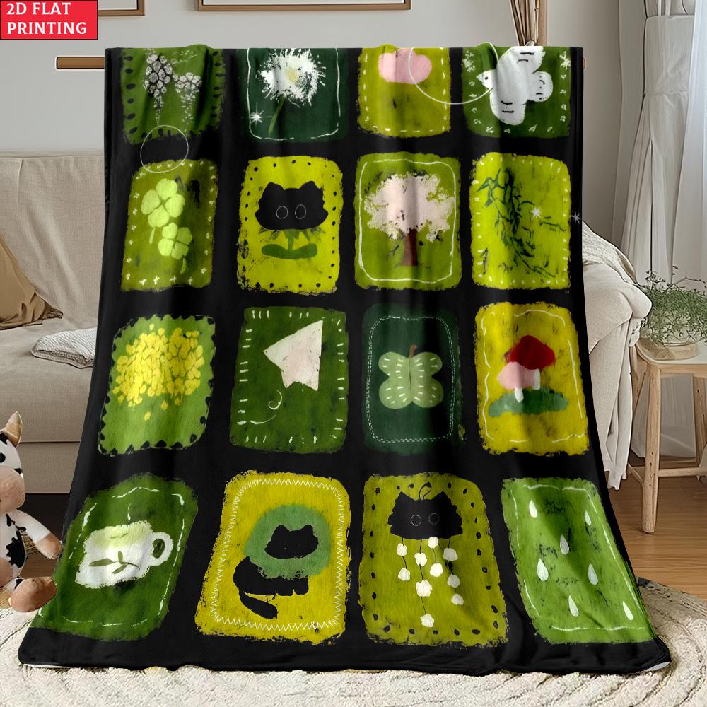 Animal Flannel Thin Blanket Custom Blanket Picnic Bed Sofa Blankets Family Bedroom Children's Room Napping Blankets Fluffy