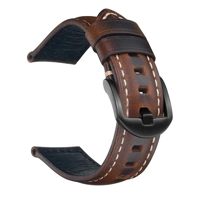 Cowhide Watch Band 18mm 20mm 22mm 24mm 26mm Retro Genuine Leather Watch Strap Quick Release Wrist Bracelet Belt